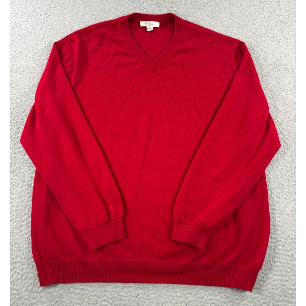 Turnbury Cashmere Sweater Men's XL Red Knit Long Sleeve Neck Pullover Casual
